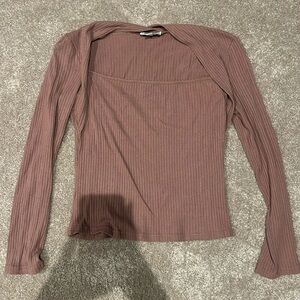 Brownish-pink long sleeve top